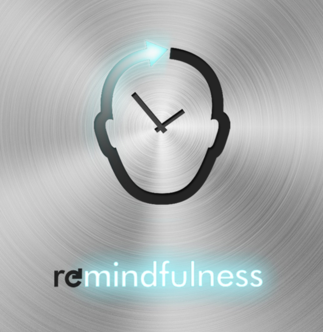 Remindfulness logo on brushed metal